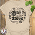 Sand t-shirt featuring the design Wild Soul printed in bold black letters, floral graphic tee.