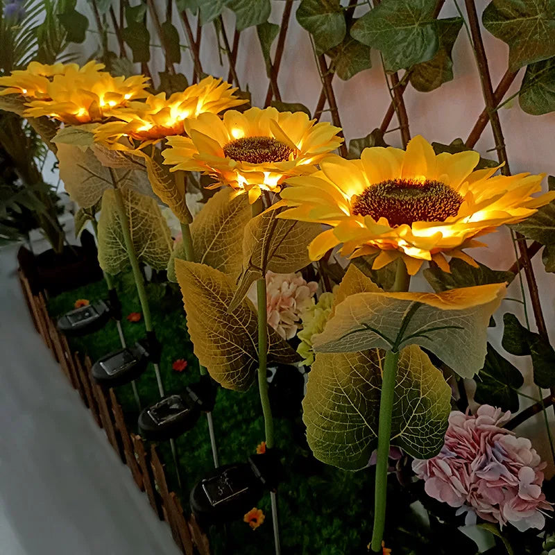 Solar Sunflower Garden Lights