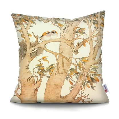 tree birds cushion cover