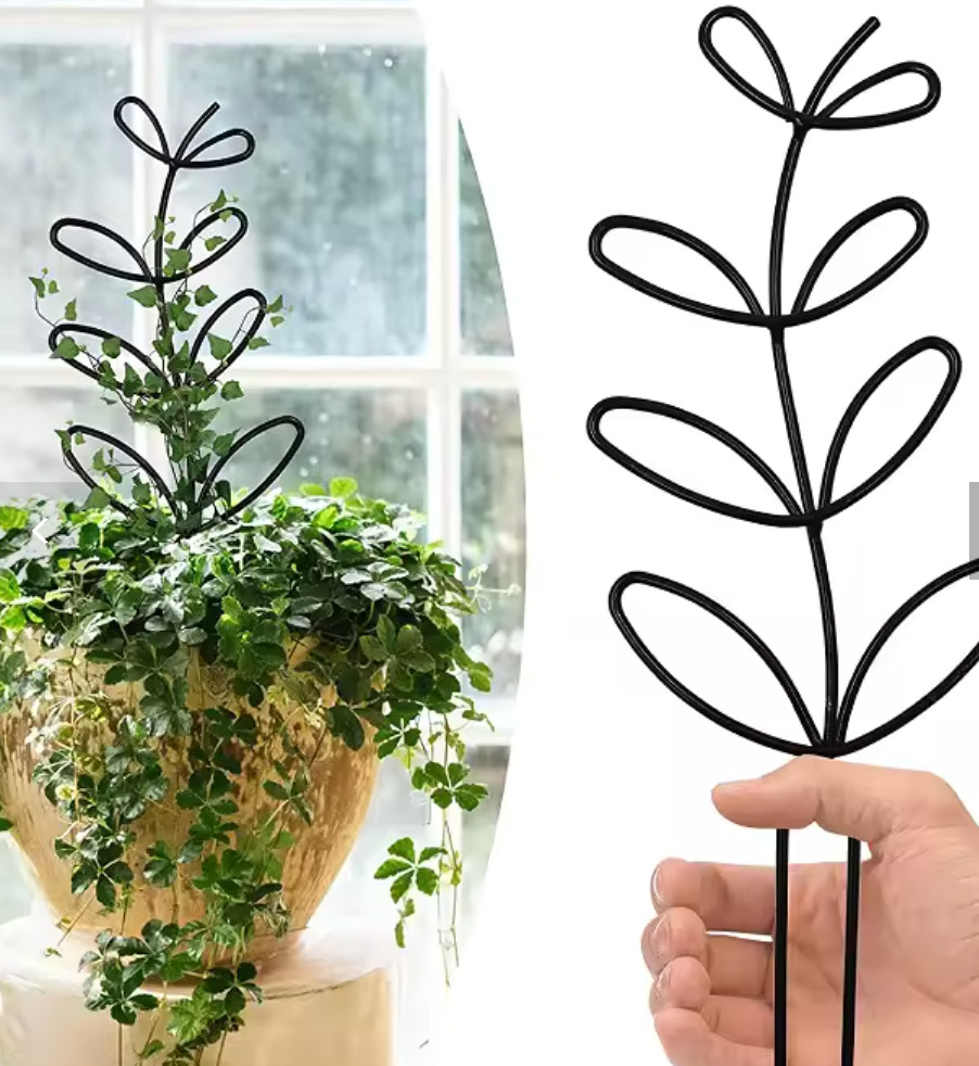Black Metal Plant Trellis – Minimal Vine Support (Clearance)
