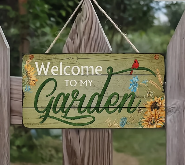 Welcome to My Garden Hanging Sing - Clearance