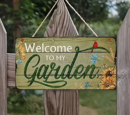 Welcome to My Garden Hanging Sing - Clearance