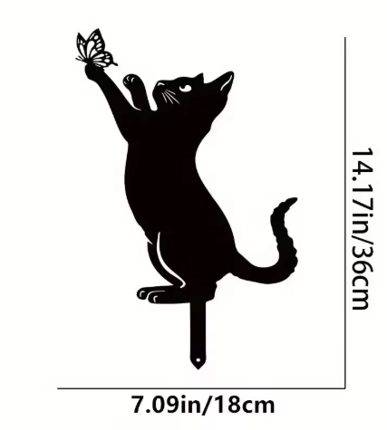 Metal Cat Garden Stake Decoration