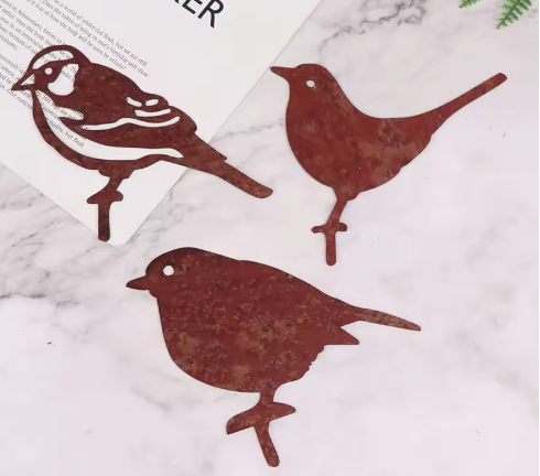 Rustic Metal Garden Bird Stake - Clearance