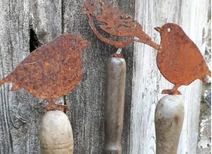 Rustic Metal Garden Bird Stake - Clearance