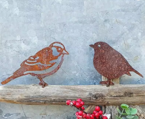 Rustic Metal Garden Bird Stake - Clearance