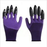 purple gardening gloves