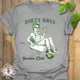 Sport Grey t-shirt featuring the design Garden Club printed in bold green letters, garden lover t-shirt.