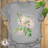 Sport grey t-shirt displaying the Blossom Whisper design with a simple flower print