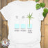 White t-shirt featuring the design Plant Person, eco-friendly botanical tee.