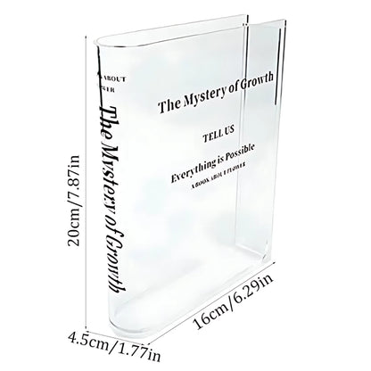 Acrylic Book Flower Vase - Modern Decorative Home Decor Flower Vase