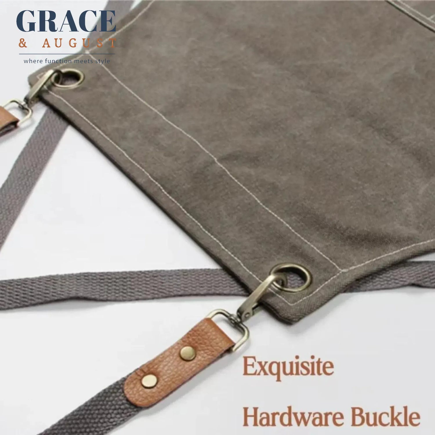 Adjustable Cross-Back Canvas Apron | Durable with Large Pockets – Ideal for BBQ, Workshop, and Crafting Apron