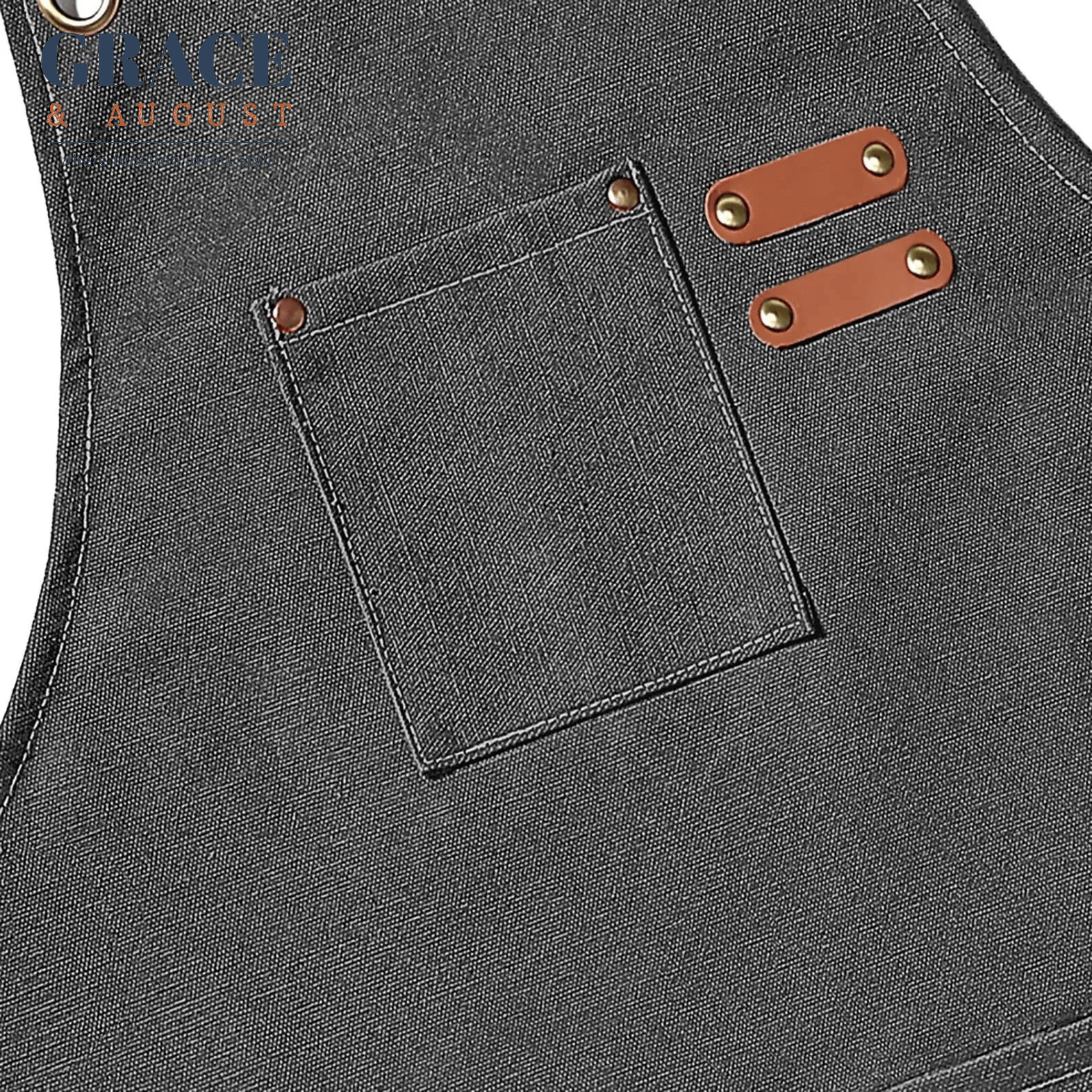 Adjustable Cross-Back Canvas Apron | Durable with Large Pockets – Ideal for BBQ, Workshop, and Crafting Apron