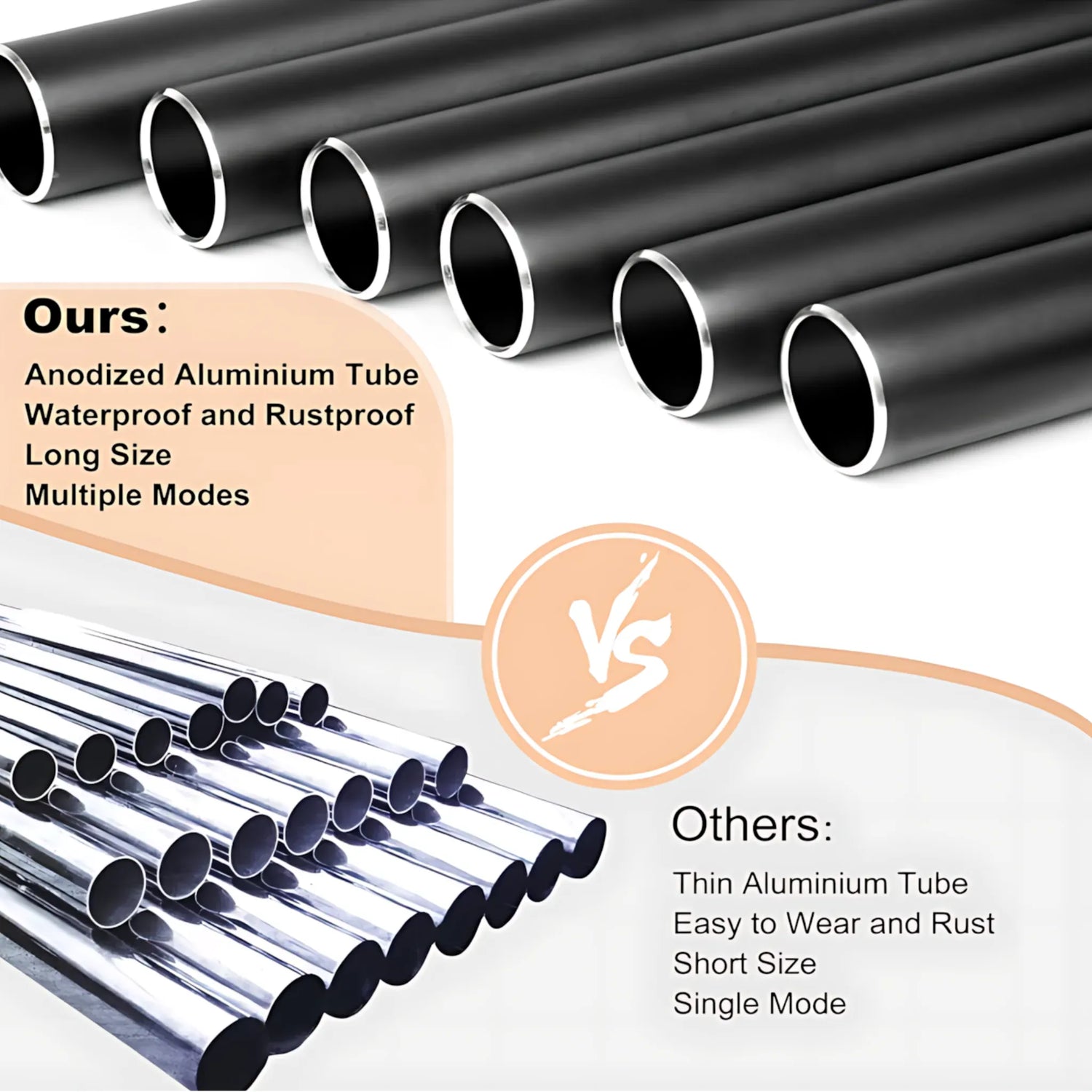 Aluminum Wind Chimes – 6-Tube, Soothing Outdoor Decor 64.7x8.1cm Wind Chime