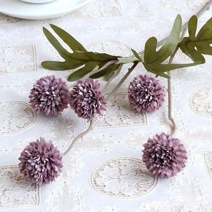 Artificial Dandelion Bouquet - 5 Heads for Wedding &amp; Decor purple Artificial Plants