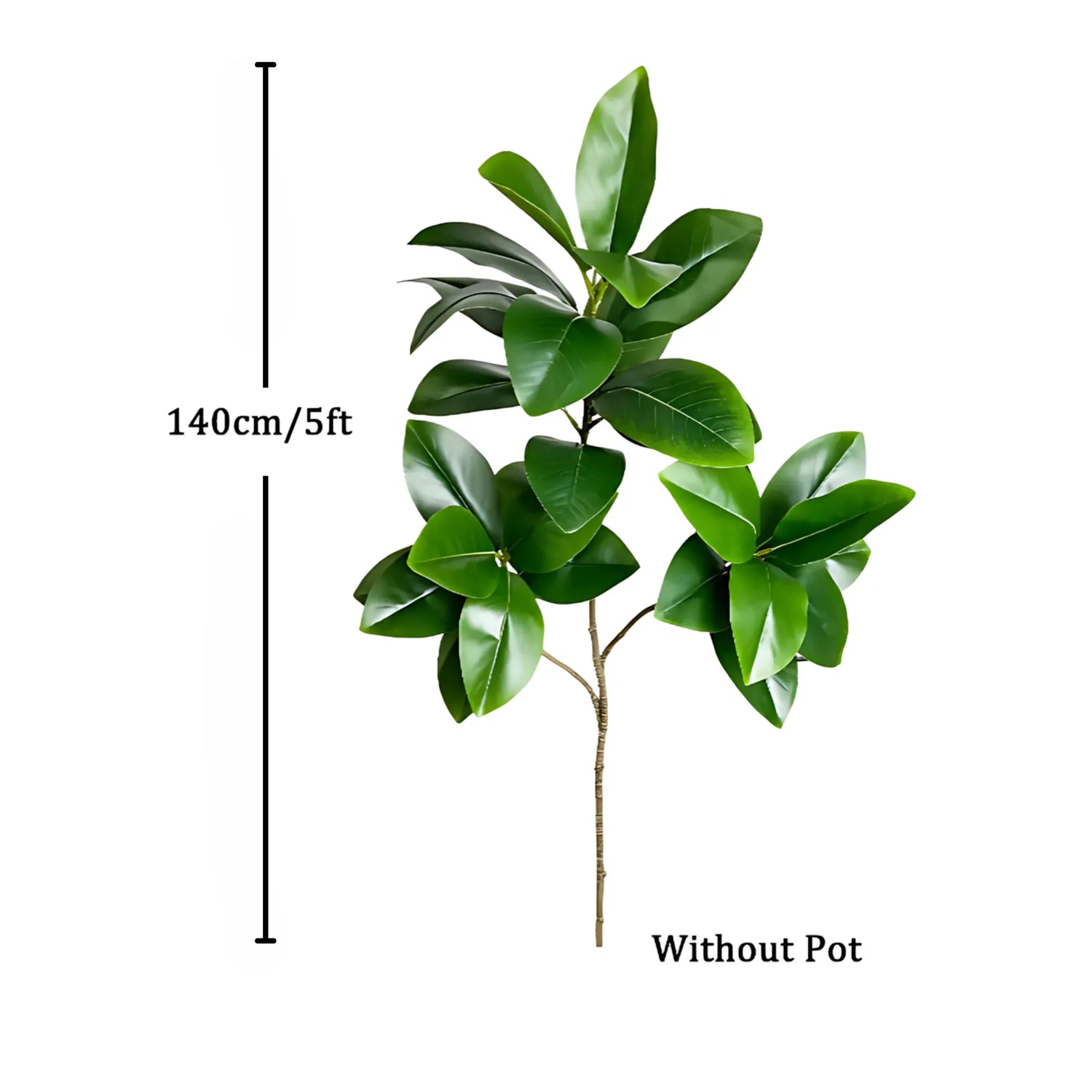 Artificial Ficus Tree - Large Fake Rubber Plant for Indoor/Outdoor Decor 140cm 3Forks Artificial Plants