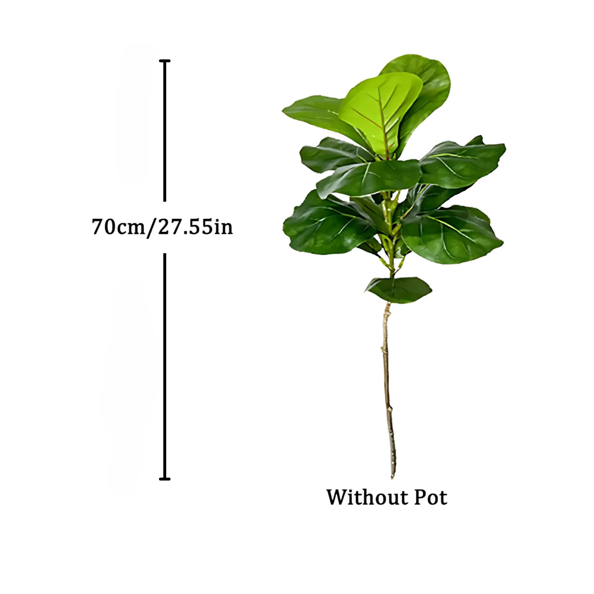 Artificial Ficus Tree - Large Fake Rubber Plant for Indoor/Outdoor Decor 70cm Artificial Plants