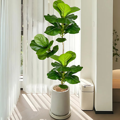 Artificial Ficus Tree - Large Fake Rubber Plant for Indoor/Outdoor Decor Artificial Plants