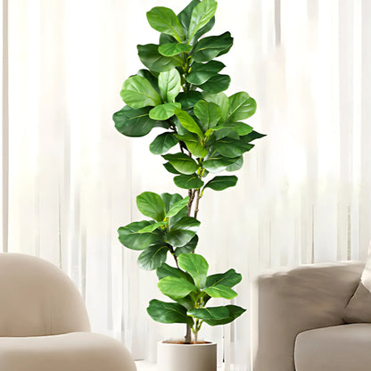 Artificial Ficus Tree - Large Fake Rubber Plant for Indoor/Outdoor Decor Artificial Plants