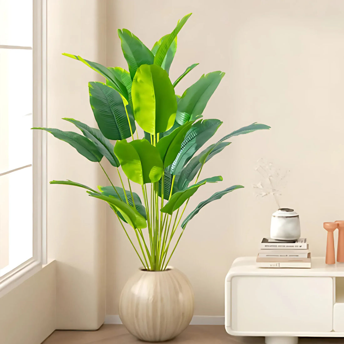 Artificial Palm Tree - 88cm Tall, Lush Green Leaves, for Home &amp; Garden Artificial Plants