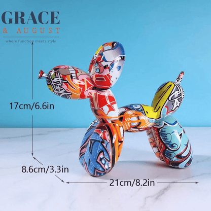 Artistic Ceramics Graffiti Balloon Dog Sculpture FM7034-TuYa Home decor