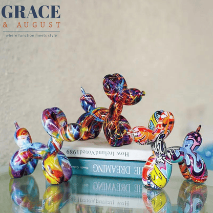 Artistic Ceramics Graffiti Balloon Dog Sculpture Home decor