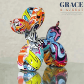 Artistic Ceramics Graffiti Balloon Dog Sculpture Home decor