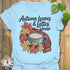 Autumn Leaves & Lattes T-Shirt Light Blue / S T-Shirt