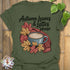 Autumn Leaves & Lattes T-Shirt Military Green / S T-Shirt