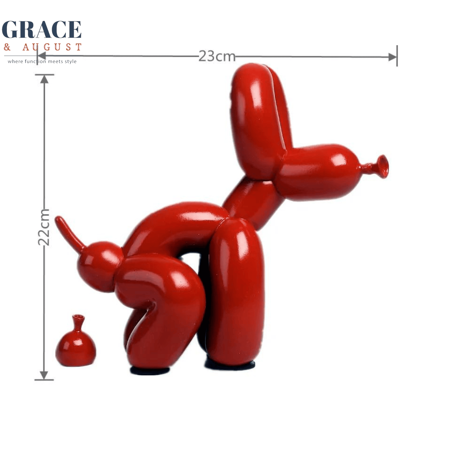 Balloon Dog Doggy Poo Sculptures |Shiny &amp; Matte Pooch Pizzazz AA41-paint-Red Home decor