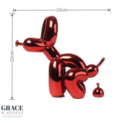 Balloon Dog Doggy Poo Sculptures |Shiny &amp; Matte Pooch Pizzazz AA41-Red Home decor