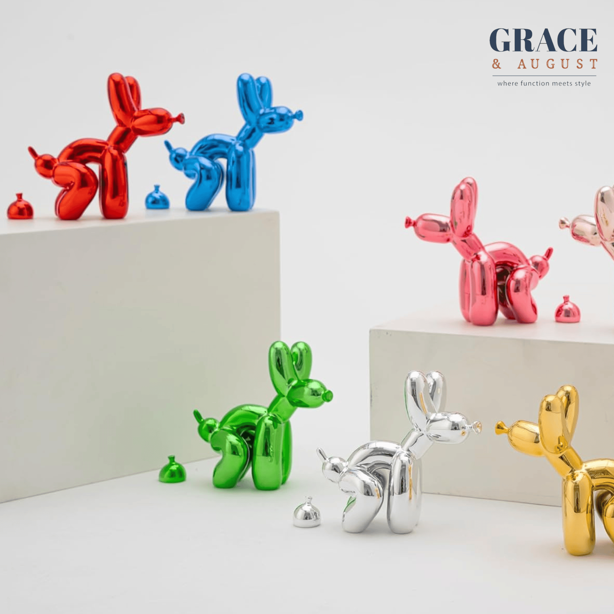 Balloon Dog Doggy Poo Sculptures |Shiny &amp; Matte Pooch Pizzazz Home decor