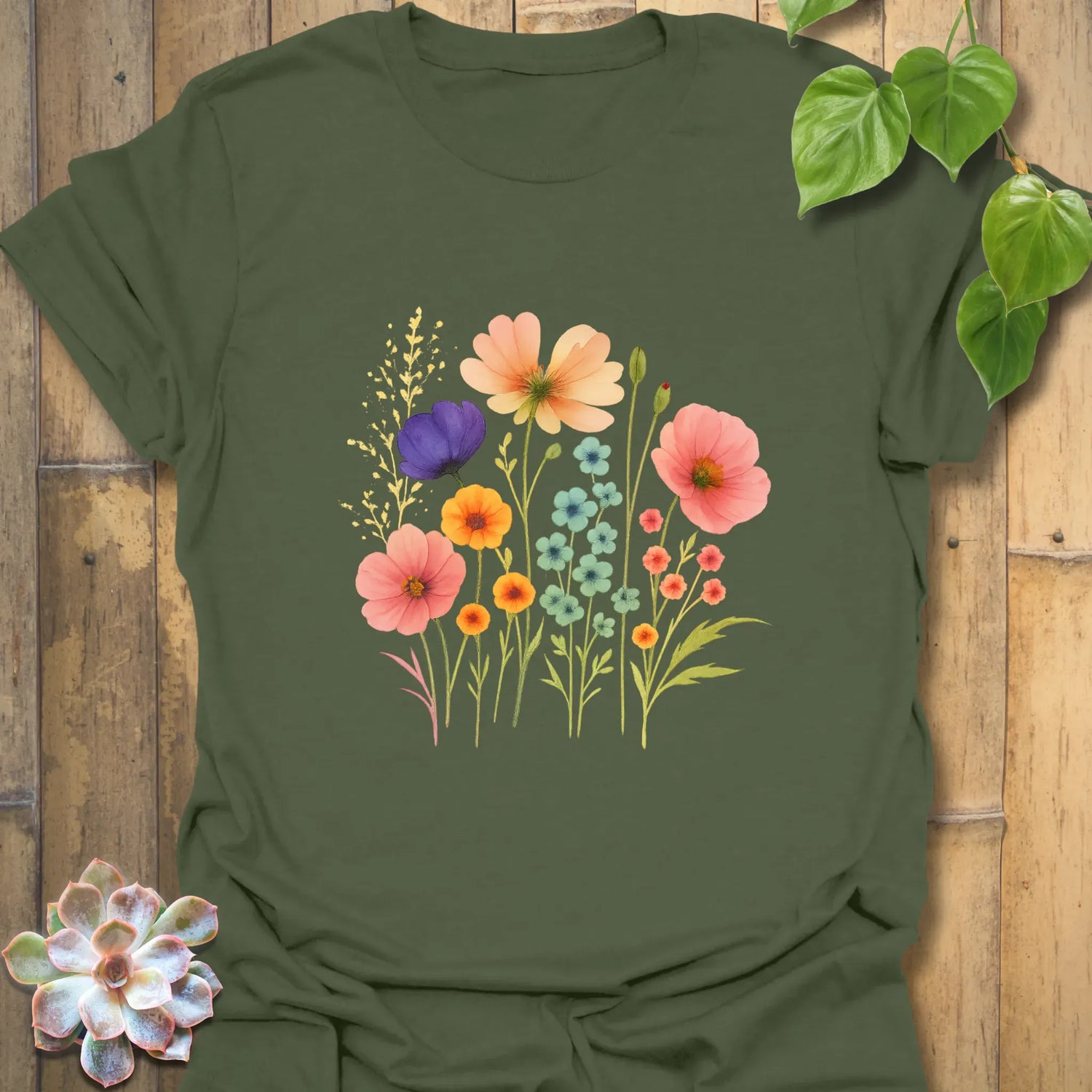 Beautiful Day T-shirt Military Green / S T-Shirt