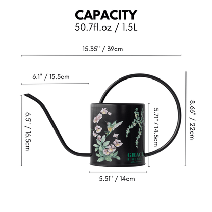 Black Hummingbird Watering Can – 1.5L Stainless Steel Indoor Plant Watering Can - Clearance Item Watering Can