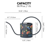 Black Tui Pōhutukawa Watering Can – 1.5L Stainless Steel Indoor Plant Watering Can Watering Can