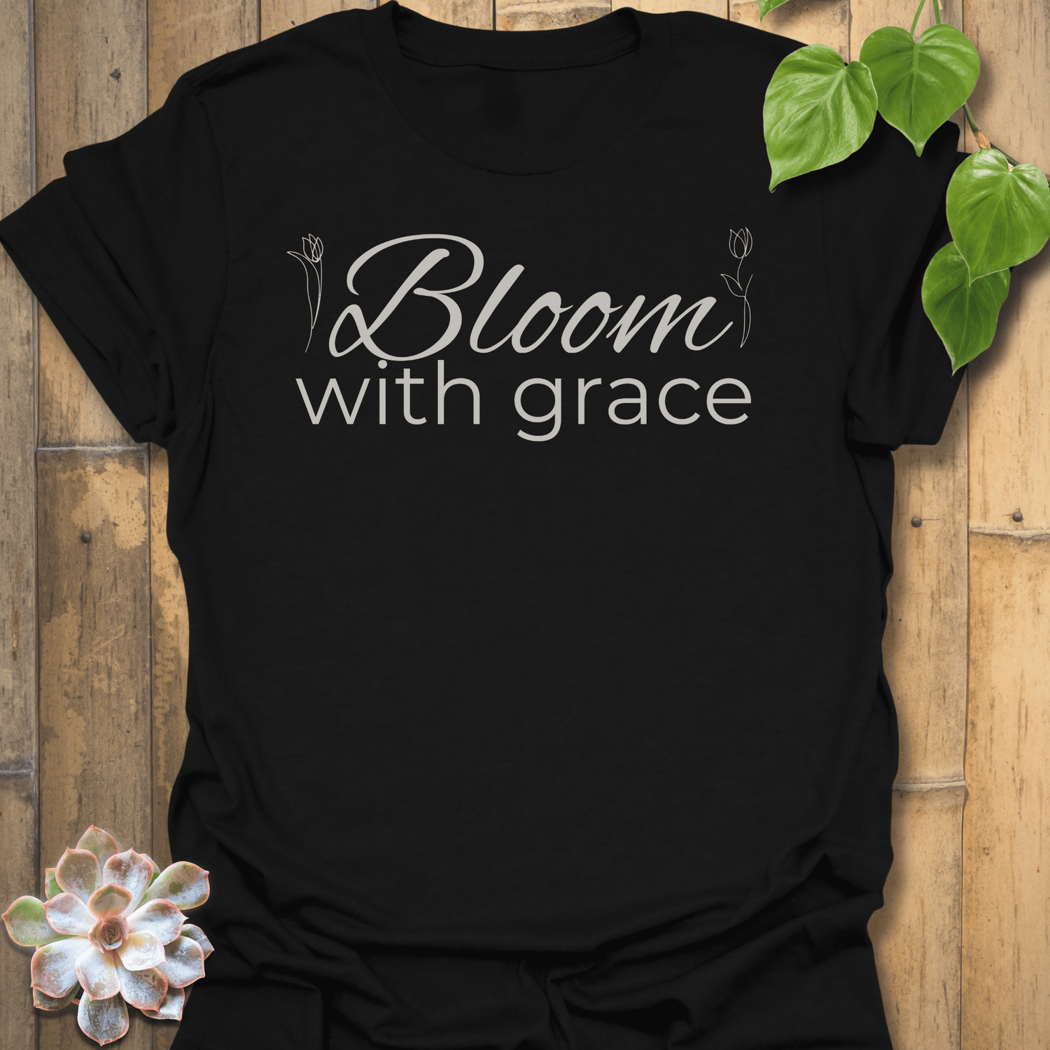 Bloom With Grace T-shirt Black / S T-Shirt