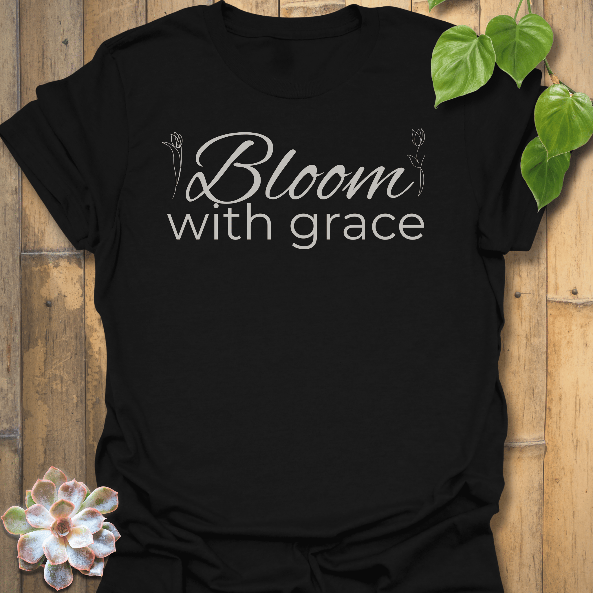 Bloom With Grace T-shirt Black / S T-Shirt