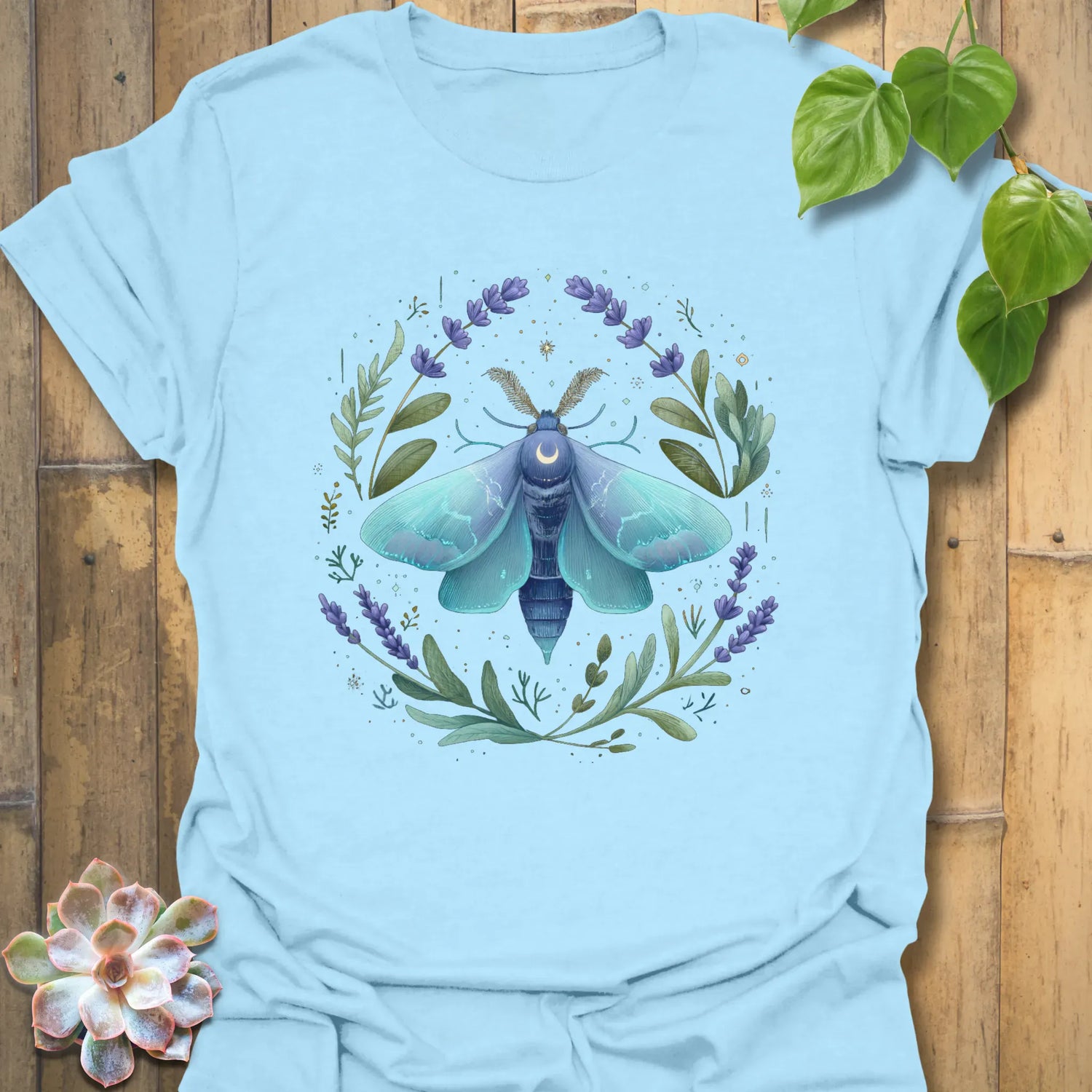 Botanic Moth T-shirt Light Blue / S T-Shirt
