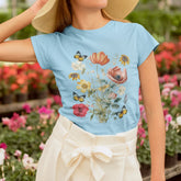 Butterfly Blooms T-shirt Light Blue / S T-Shirt