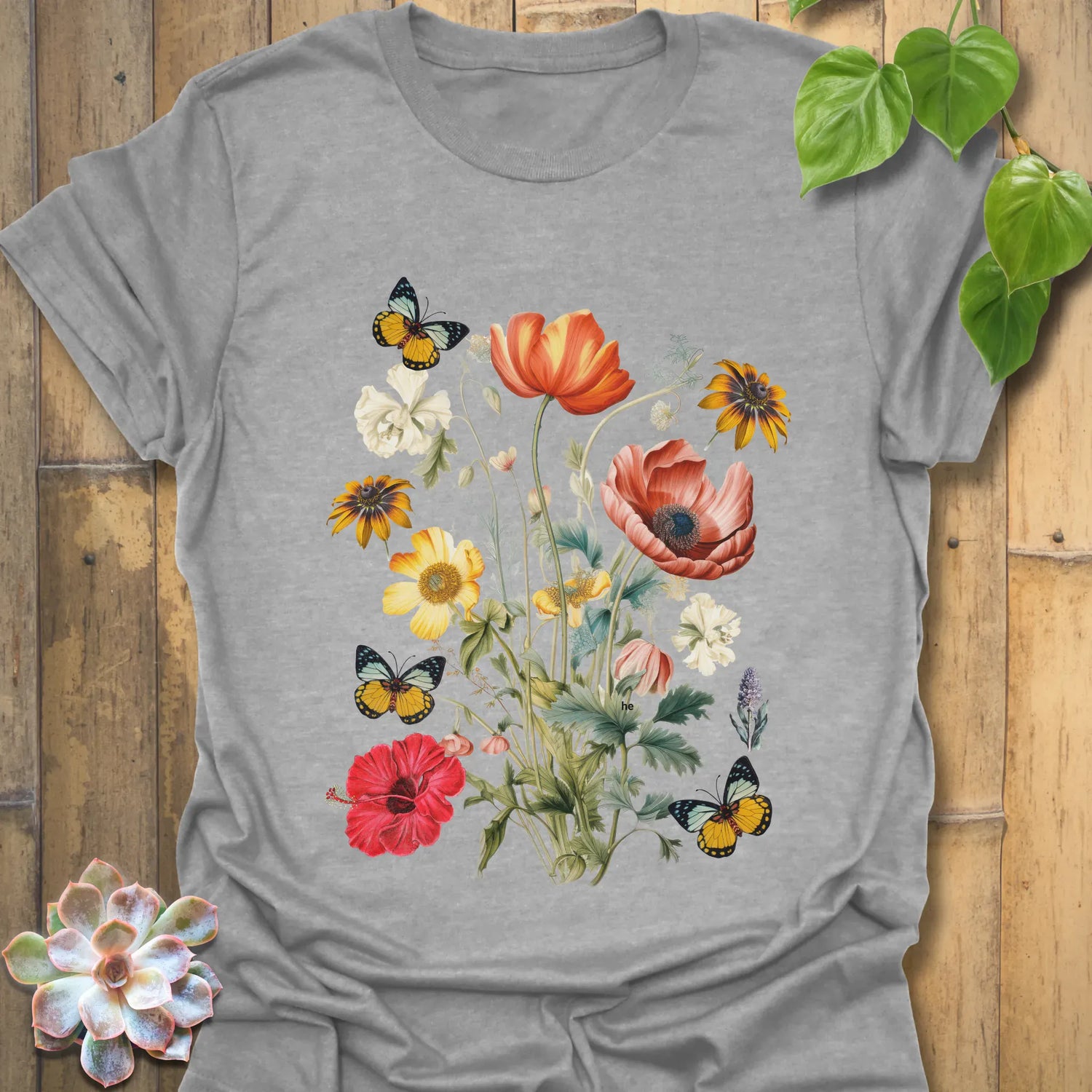 Butterfly Blooms T-shirt Sport Grey / S T-Shirt