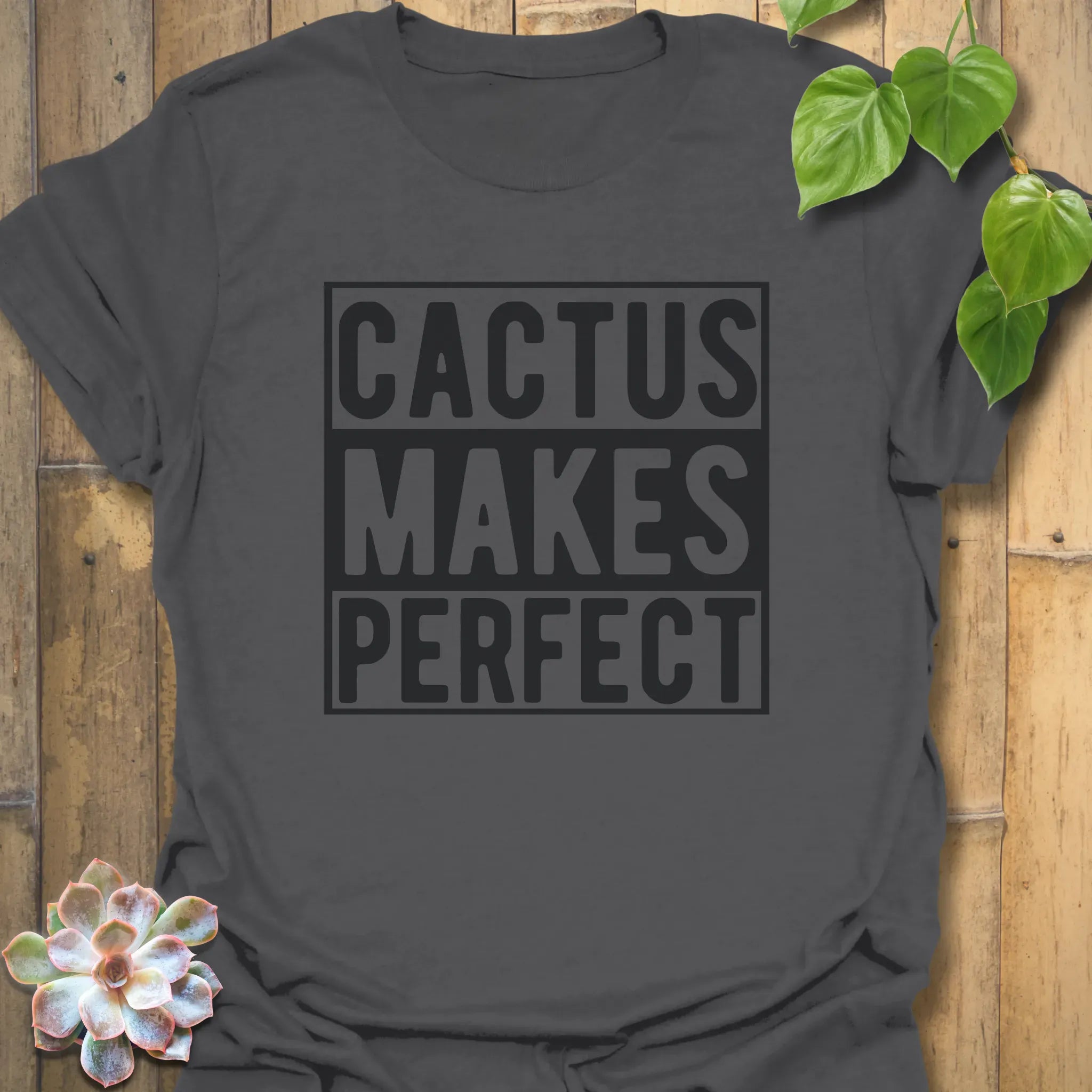 Cactus Makes Perfect T-Shirt Charcoal / S T-Shirt