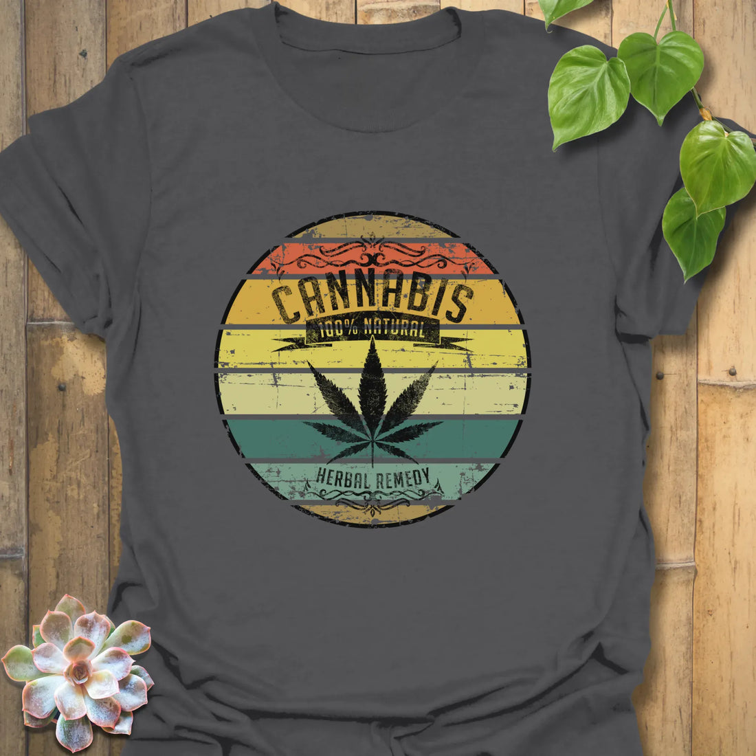 Cannabis – 100% Natural Herbal Remedy T-shirt Charcoal / S T-Shirt