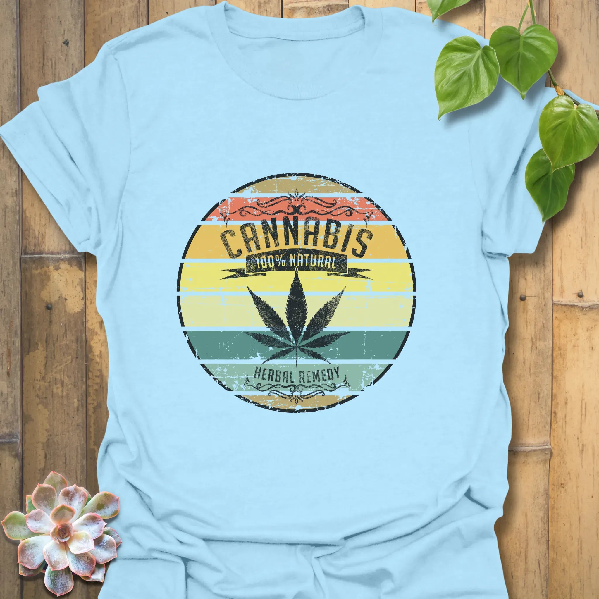 Cannabis – 100% Natural Herbal Remedy T-shirt Light Blue / S T-Shirt