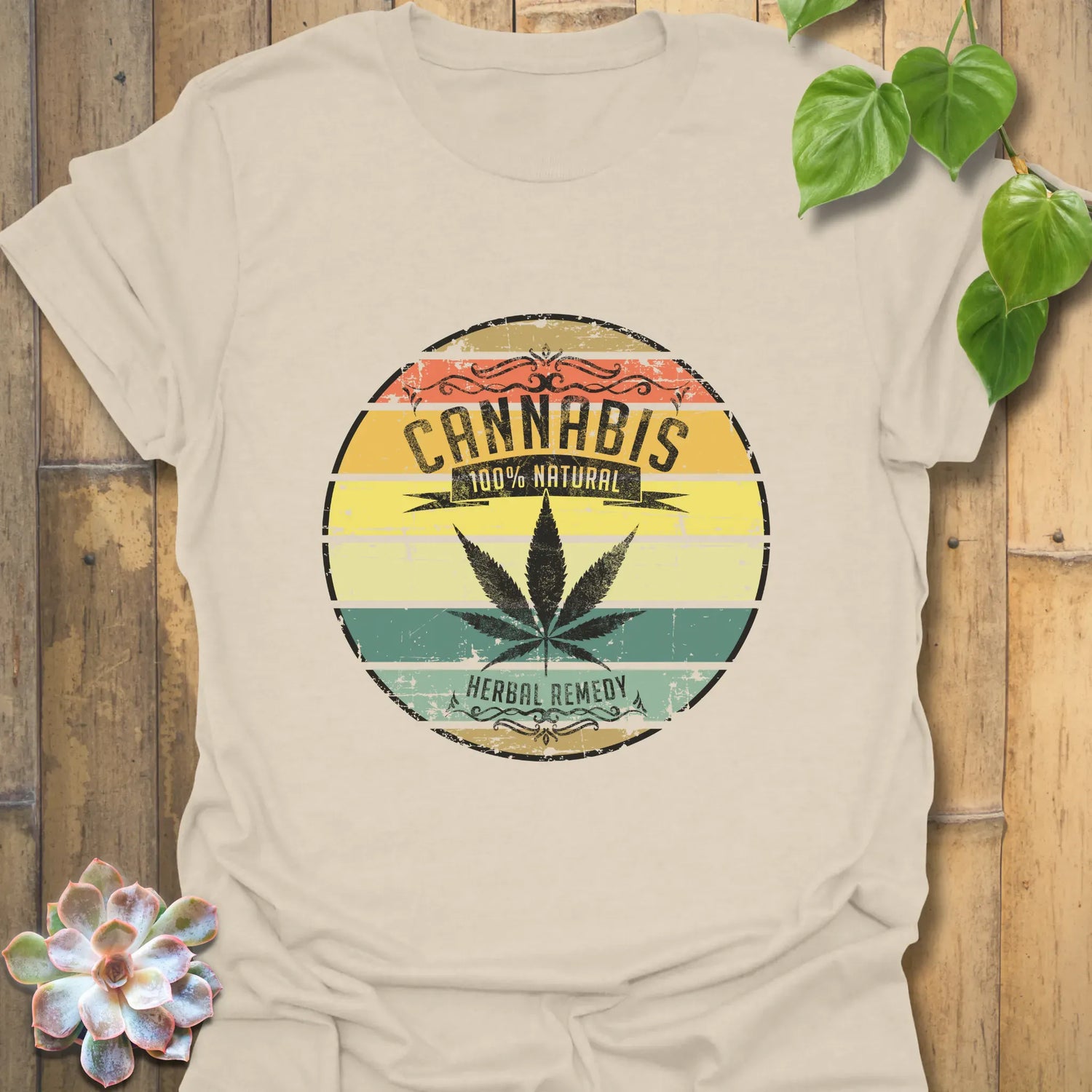 Cannabis – 100% Natural Herbal Remedy T-shirt Natural / S T-Shirt