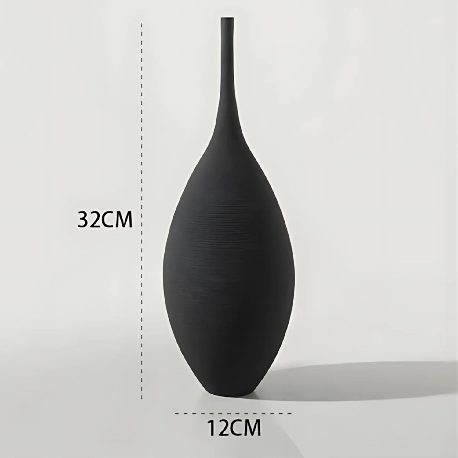 Ceramic Vase Handmade Black 32cm Flower Vase