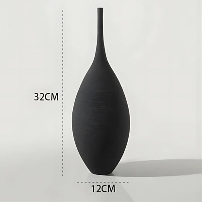 Ceramic Vase Handmade Black 32cm Flower Vase