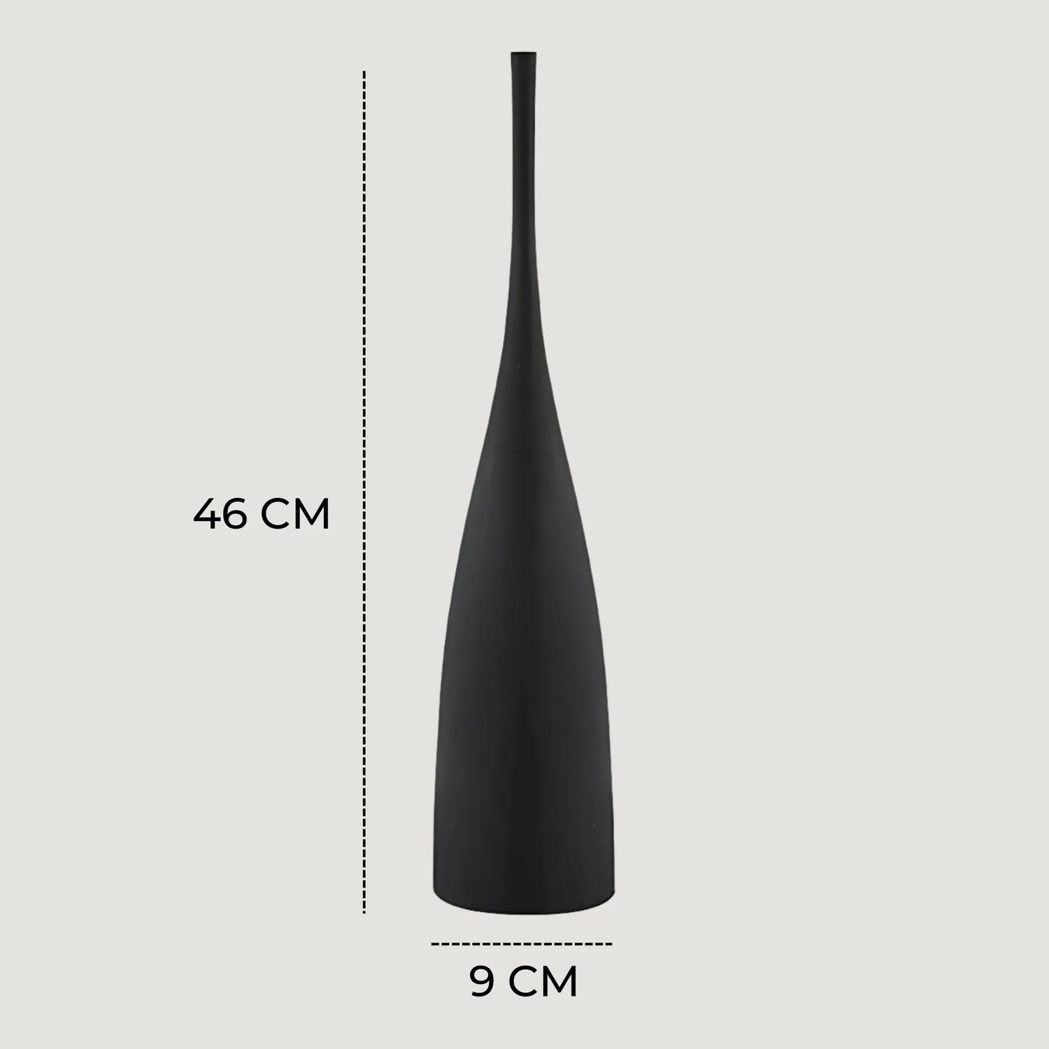 Ceramic Vase Handmade Black 46cm Flower Vase