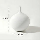 Ceramic Vase Handmade White 17cm Flower Vase