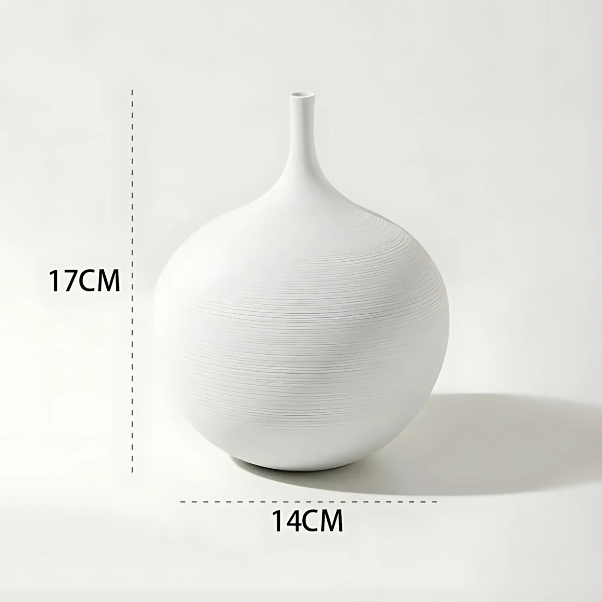 Ceramic Vase Handmade White 17cm Flower Vase