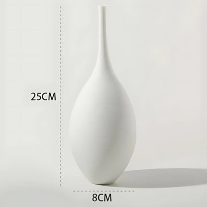 Ceramic Vase Handmade White 25cm Flower Vase